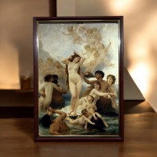 10х15 Рамка-011 Темно-коричневе дерево з золотим кантом Вузький (У) профіль 15 мм