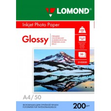 Односторонняя глянцевая фотобумага для струйной печати, A4, 200 г/м2, 50 листов